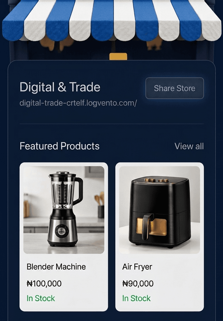 Logvento online storefront